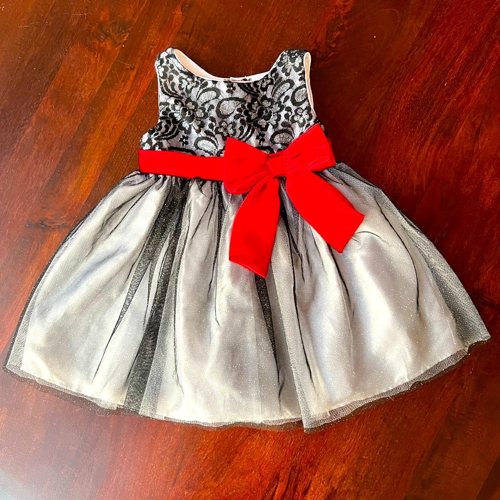 Gorgeous black silver and red holiday dress